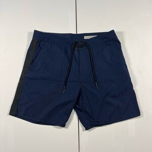 Outerknown Apex Board Shorts Swim Trunks Blue Black Stripe Surf Beach Men’s 34